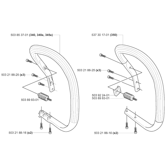 Handle Assembly For Husqvarna 350 Chainsaw 