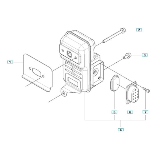 Muffler Assembly for Husqvarna 350BF Blower