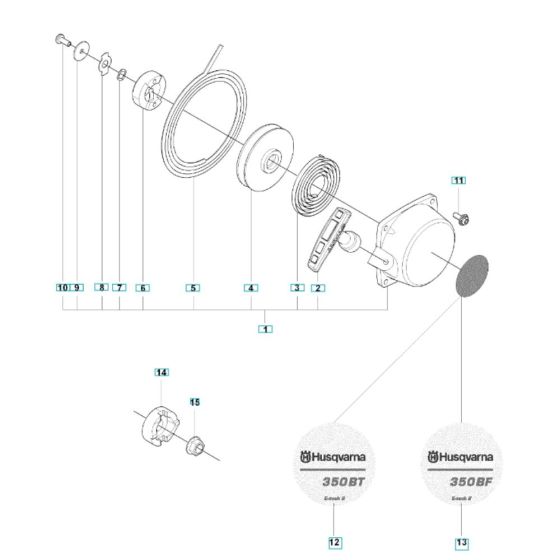 Starter Assembly for Husqvarna 350BF Blower