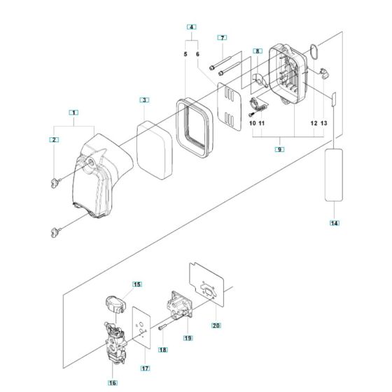 Air Filter Assembly for Husqvarna 350BF Blower