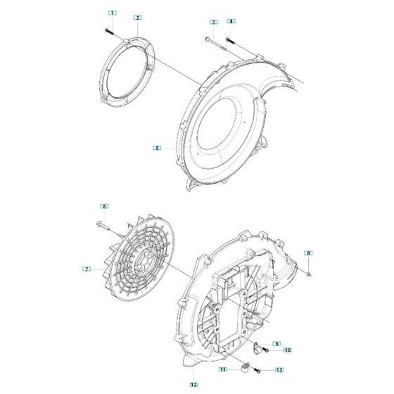 Fan Assembly for Husqvarna 350BF Blower