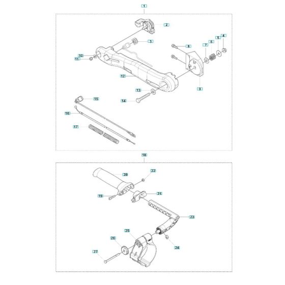 Handle Assembly for Husqvarna 350BF Blower