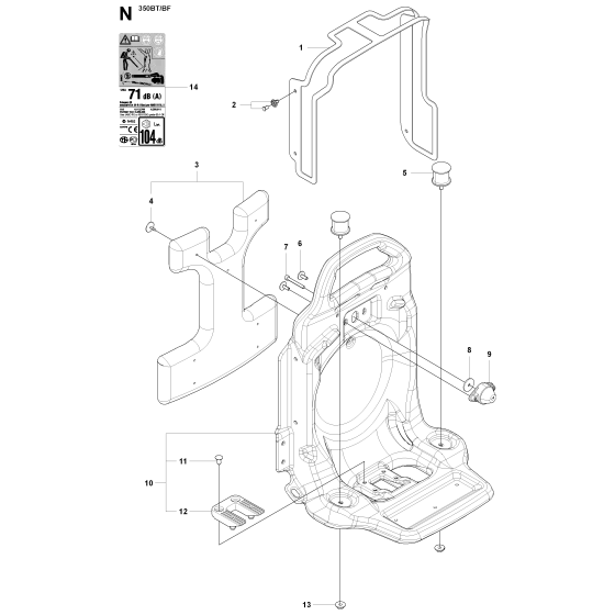 Frame Assembly for Husqvarna 350BT Leaf Blower