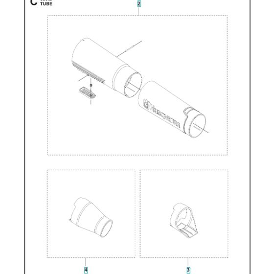 Tube Assembly for Husqvarna 350iB Battery Blower