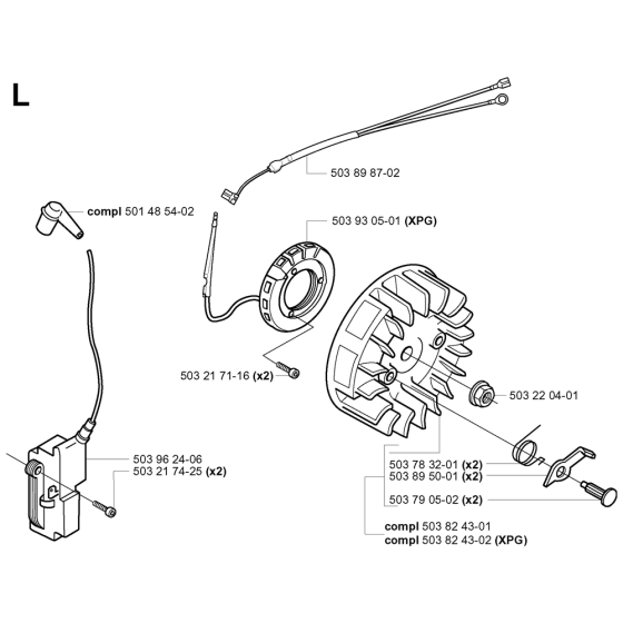 Ignition System Assembly For Husqvarna 351 Chainsaw 