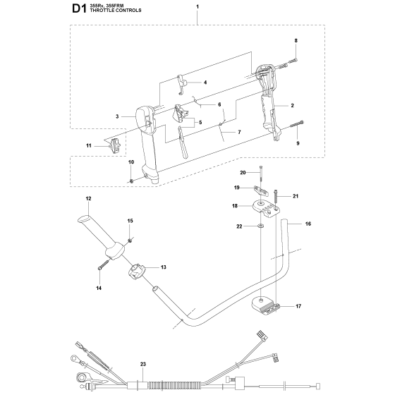 Throttle Controls Assembly For Husqvarna 355FRM Brushcutter