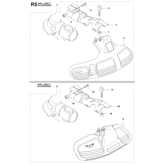 Accessories-4 Assembly For Husqvarna 355FRM Brushcutter