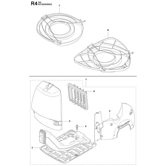 Accessories-2 Assembly For Husqvarna 355FX Brushcutter