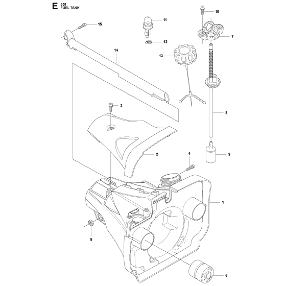 Fuel Tank Assembly For Husqvarna 355FXT Brushcutter