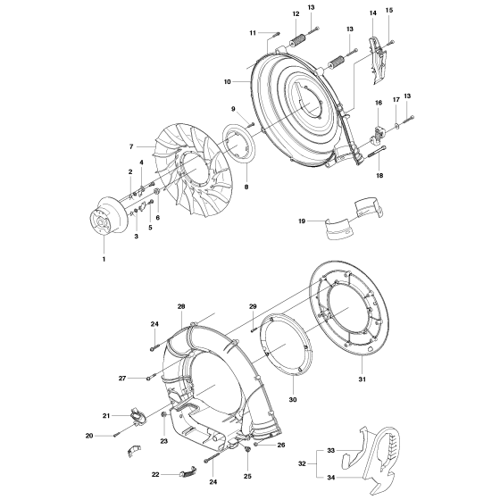 Fan Assembly for Husqvarna 356BT Leaf Blower