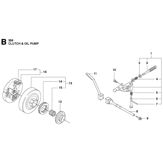 Clutch & Oil Pump Assembly For Husqvarna 359 Chainsaw 