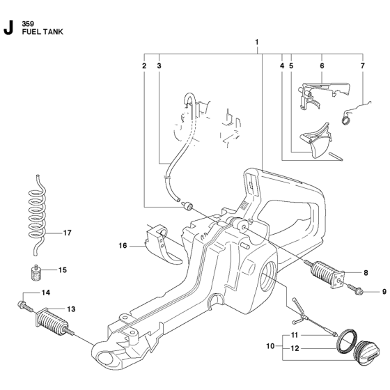 Fuel Tank Assembly For Husqvarna 359 Chainsaw 