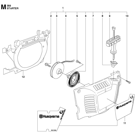 Starter Assembly For Husqvarna 359 Chainsaw 