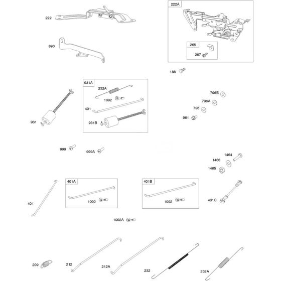 Control Bracket Assembly for Briggs and Stratton Model No.613277-0004-E1 Horizontal Shaft Engine