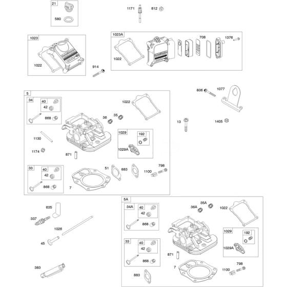 Cylinder Head Assembly for Briggs and Stratton Model No.613277-0004-E1 Horizontal Shaft Engine