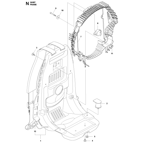 Frame Assembly for Husqvarna 360BT Leaf Blower