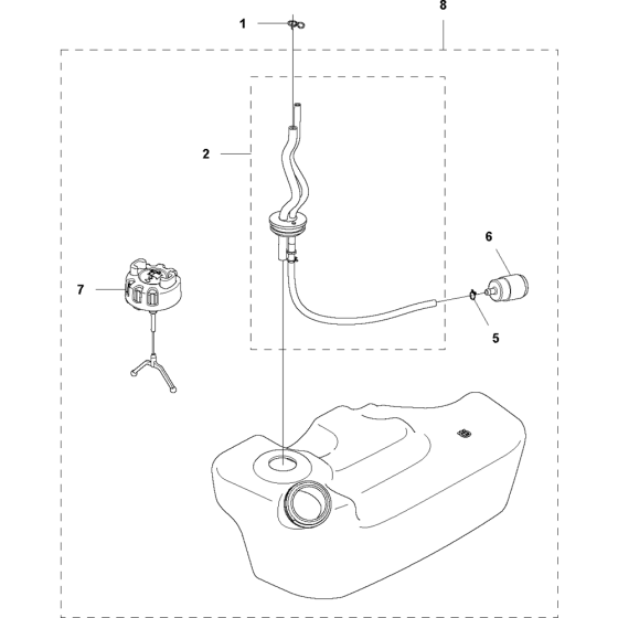 Fuel Tank Assembly for Husqvarna 360BT Leaf Blower