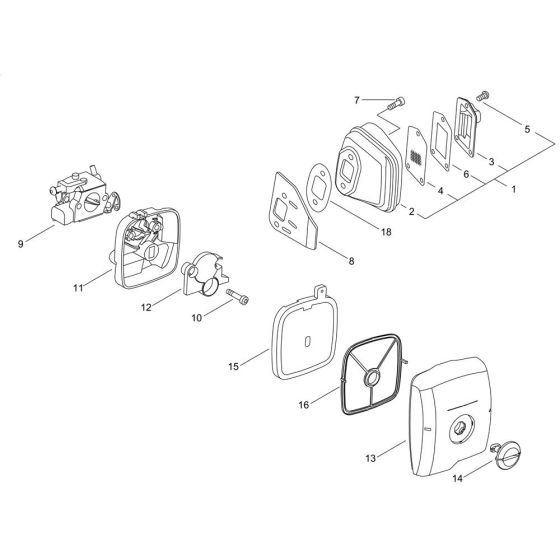 Air Cleaner, Muffler for Shindaiwa 360TS Chainsaw