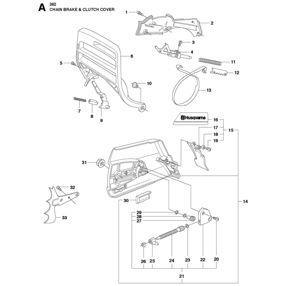 Chain Brake & Clutch Cover Assembly For Husqvarna 362 Chainsaw 