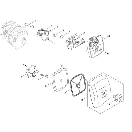 Air Cleaner, Carburettor for Shindaiwa 362TS Chainsaw