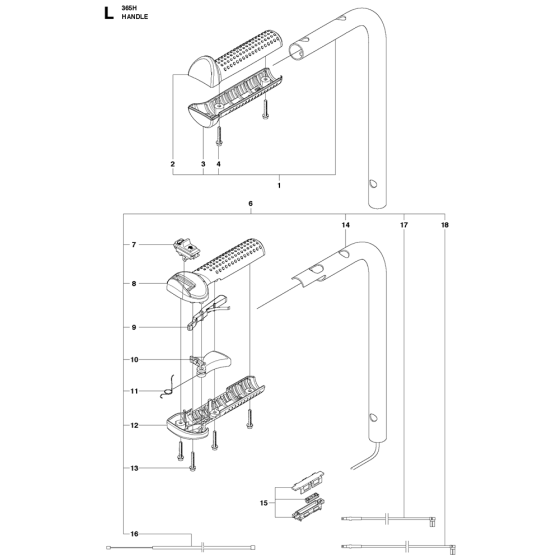 Handle Assembly For Husqvarna 365h Chainsaw 