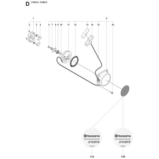 Starter Assembly for Husqvarna 370BTS Leaf Blower