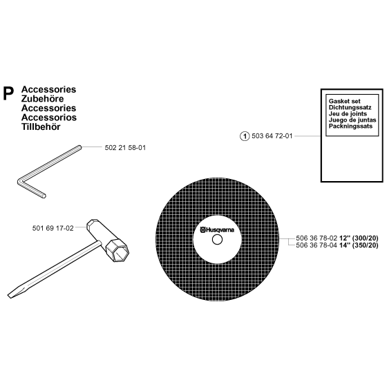 Accessories Assembly For Husqvarna 371K Disc Cutters