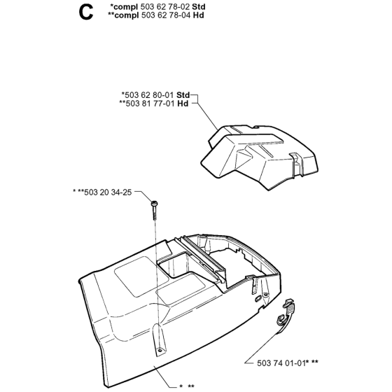 Cover Assembly For Husqvarna 371XP  Chainsaw 