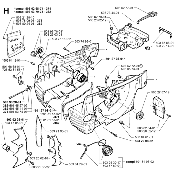 Crankcase Assembly For Husqvarna 371XP  Chainsaw 