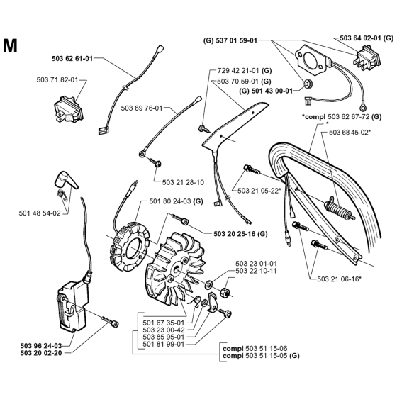 Electrical  Assembly For Husqvarna 371XP  Chainsaw 