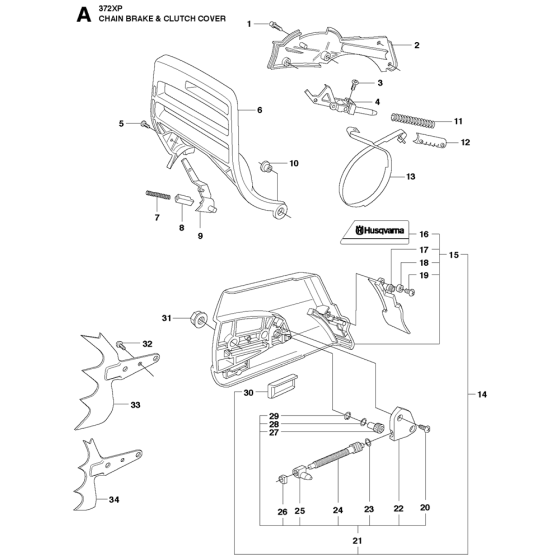 Chain Brake & Clutch Cover Assembly For Husqvarna 372XP Chainsaw 