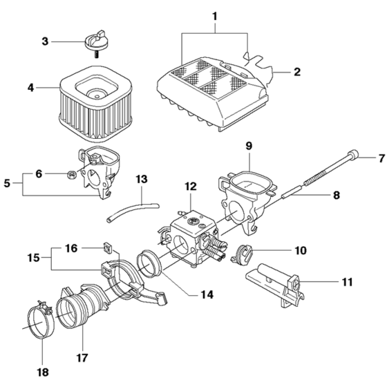 Carburetor & Air Filter Assembly For Husqvarna 372XP Chainsaw 