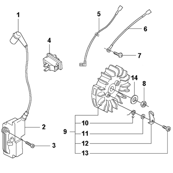 Ignition System Assembly For Husqvarna 372XP Chainsaw 