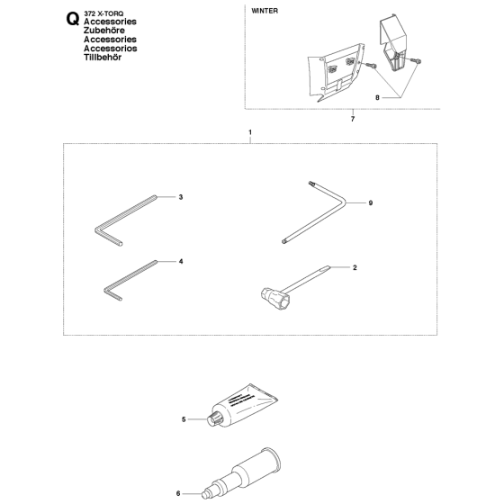 Accessories For Husqvarna 372XP X-Torq Chainsaw 