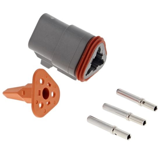 Deutsch 3 Pin Plug Connector Kit - 5 Pieces