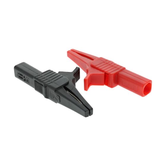 Red & Black Crocodile Clips 2pc