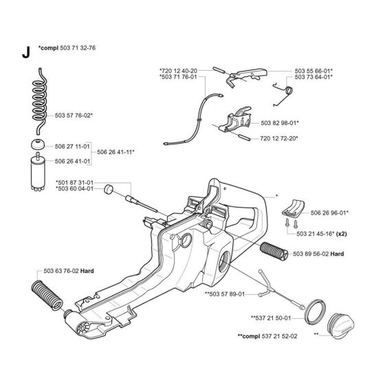 Fuel Tank Assembly for Husvqarna 375K Disc Cutter