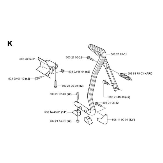 Handle Assembly for Husvqarna 375K Disc Cutter