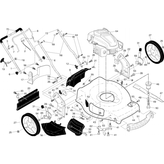 Frame and Engine Assembly for Husqvarna 38046 Series 3 Consumer Lawn Mowers