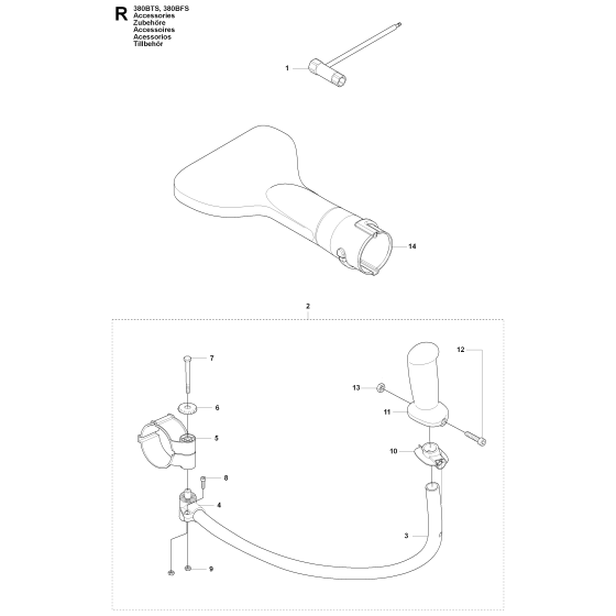 Accessories Assembly for Husqvarna 380BTS Leaf Blower