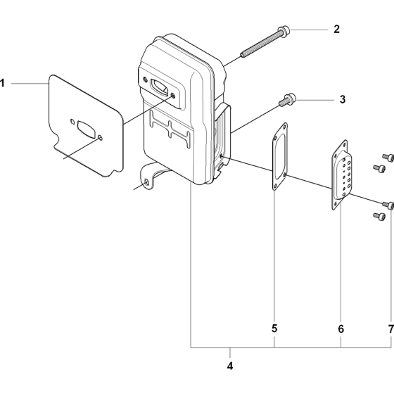 Muffler Assembly for Husqvarna 380BTS Leaf Blower