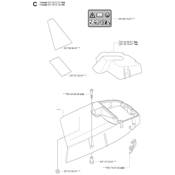 Cylinder Cover Assembly For Husqvarna 385  Chainsaw 