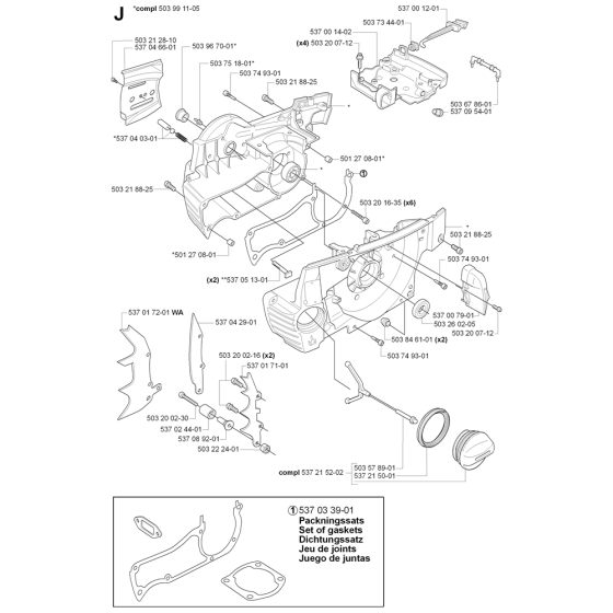 Crankcase Assembly For Husqvarna 385  Chainsaw 