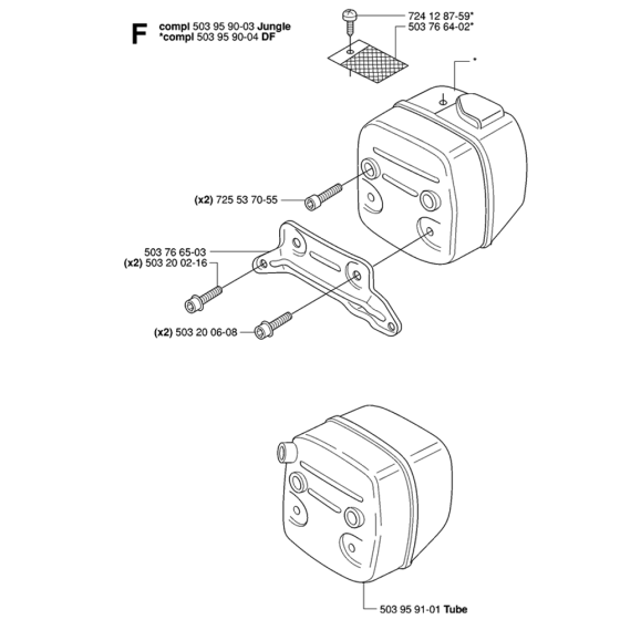 Muffler Assembly For Husqvarna 385XP Chainsaw 