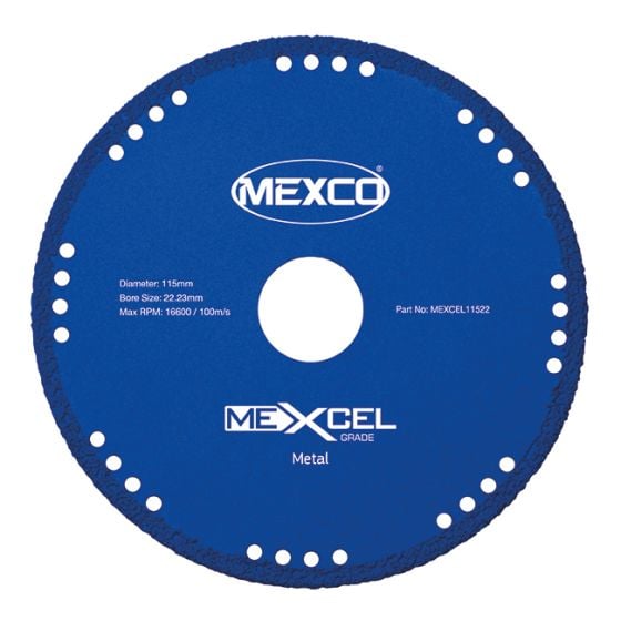 Mexco 115mm Metal Cutting Blade XCEL Grade 22.23mm Diamond Blade Bore