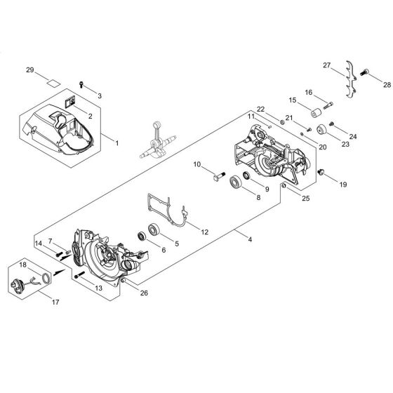 Crankcase for Shindaiwa 390SX Chainsaw