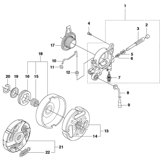 Clutch & Oil Pump Assembly For Husqvarna 390XP Chainsaw 