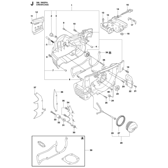 Crankcase Assembly For Husqvarna 390XP Chainsaw 