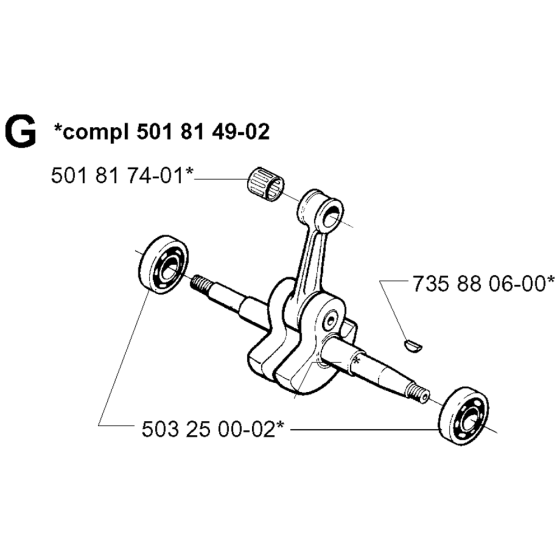 Crankshaft Assembly For Husqvarna 394XP Chainsaw 