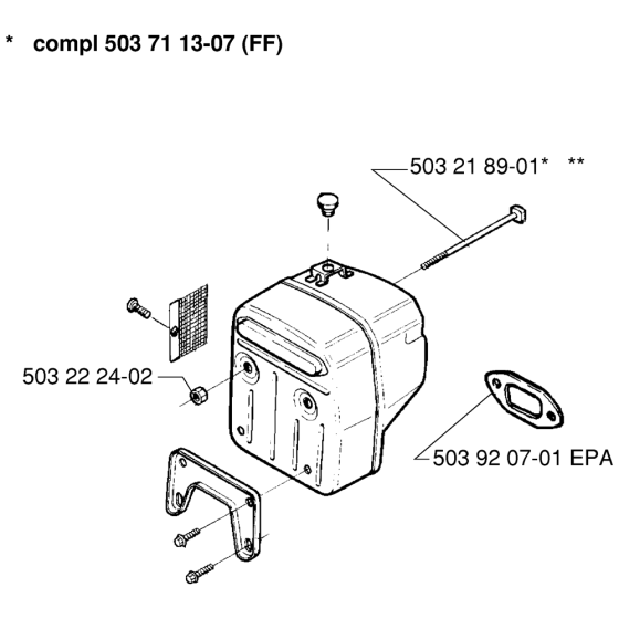 Muffler Assembly For Husqvarna 394XP Chainsaw 